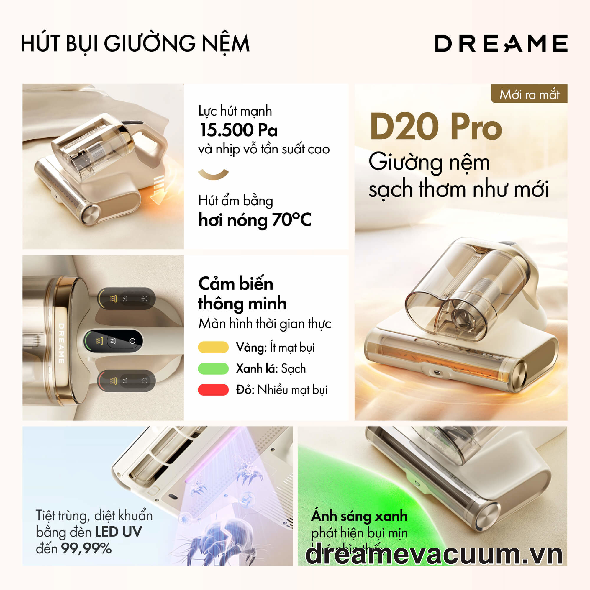 Máy hút bụi giường nệm Dreame D20 Pro