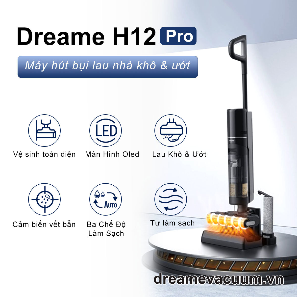 Máy Hút Bụi Lau Nhà Khô Và Ướt Cầm Tay Không Dây Dreame H12 Pro