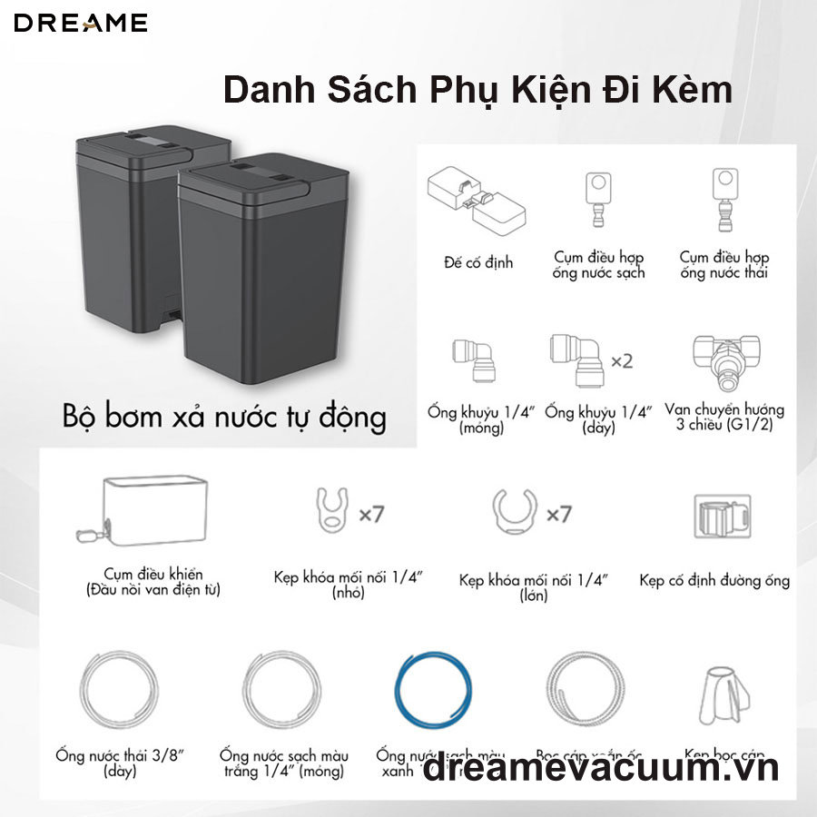 Phụ Kiện Bộ Bơm Xả Nước Tự Động Cho Dreame L20 Ultra