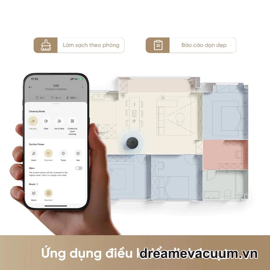 sửa robot hut bui lau nha dream d20